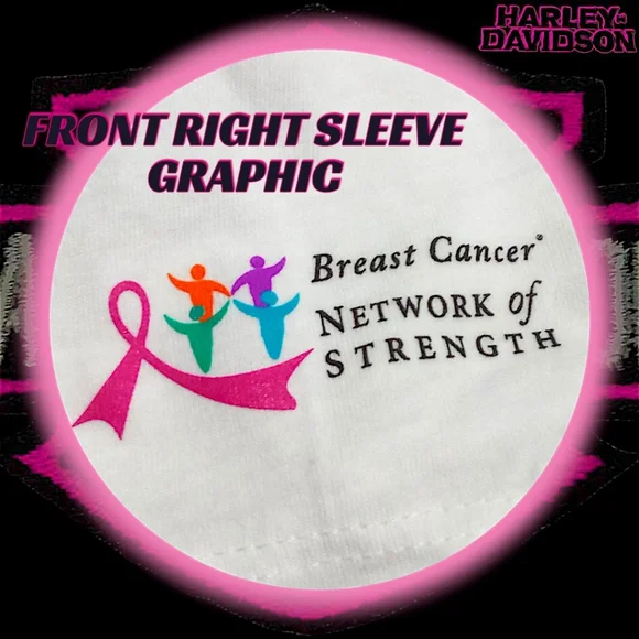 Harley-Davidson Women's L SS Tee | Breast Cancer Awareness "No One Rides Alone" - Picture 13 of 15